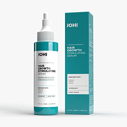 Johi Hair Growth Stimulating Serum, Promotes New Hair Growth & Reduces Hair Fall, Enriched With Caff Wood Extract, Suitable For All Hair Types, 100 ml