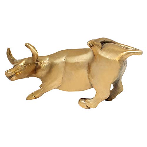 ITOS365 Brass Metal Fighting Bull Figurine Animal Statue Showpiece Home Decoration