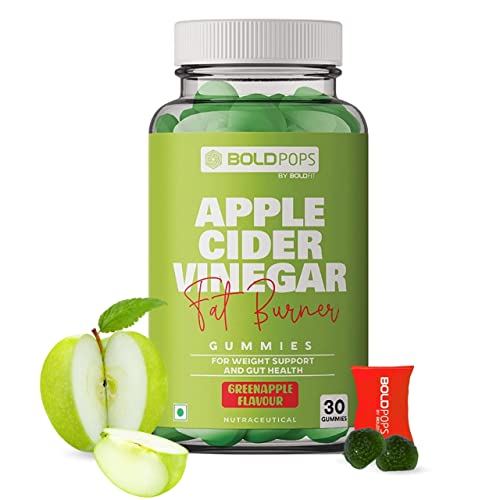 Boldfit BOLDPOPS Apple Cider Vinegar Gummies for Gut Health Gluten & Gelatin free - 30 Gummies