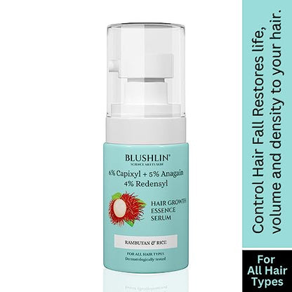 BLUSHLIN Hair Growth Serum with 3% Redensyl, 6% Capixyl & 5% Anagain with Rosemary Oil | Hair Serum r Fall & frizz | Hair Serum For Women & Men | 30ml