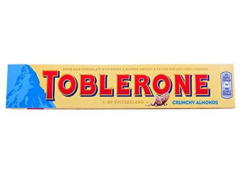 Toblerone of Switzerland Swiss Milk Chocolate with Crunchy Almonds, 5 Pack Pouch, 5 x 100 g