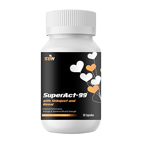 SUPER ACT 99 - Ayurvedic Vitality Capsules | Stamina Booster For Men | Enhances Performance | Enrichlieves Stress & Anxiety | Natural & Safe | 30 Caps