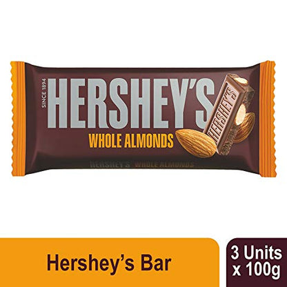 Hershey's Whole Almonds Chocolate Bar, 100g (Pack of 3)