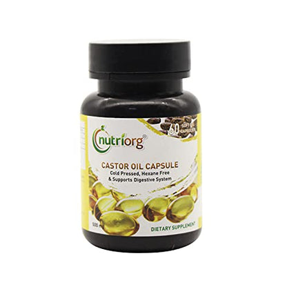 Nutriorg Castor Oil Soft Gel 60 Capsules Bottle