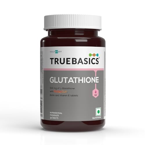 TrueBasics Glutathione - 30 Tablets | with Nutroxsun, Biotin & Vitamin E, For Healthy And Youthful Skin, Clinically Researched Ingredients