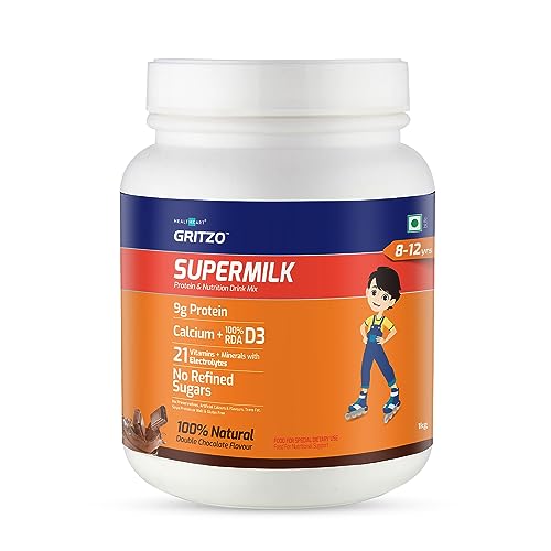 Gritzo Supermilk 8-12Y (Young Athletes), Health Drink For Kids, Double Chocolate, 1 Kg