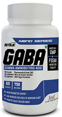 NutriJa GABA 750MG Supplement - 60 Capsules (120 Capsules)