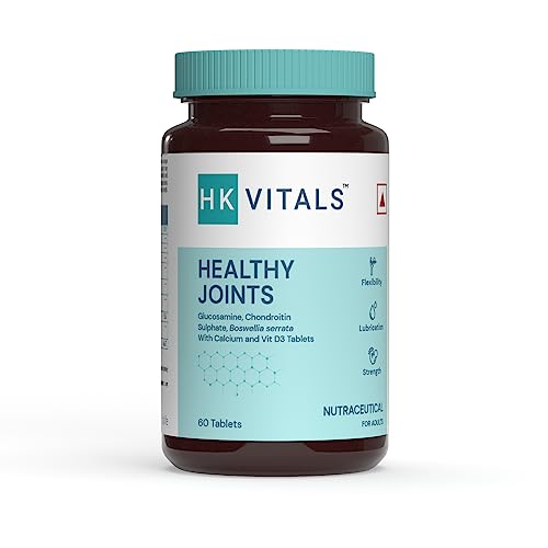 HealthKart HK Vitals Joint Support Supplement, with Glucosamine 1400mg, Chondroitin, Calcium and Vit D3, For Joint Strength, 60 Tablets