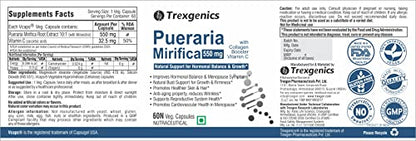 Trexgenics® PUERARIA MIRIFICA extract 10:1 550mg with Collagen Booster Vitamin C (60 Vcaps)