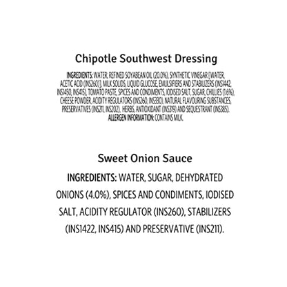 Veeba Sweet Onion Sauce, 350g and Chipotle Southwest Dressing, 300g - Pack of 2