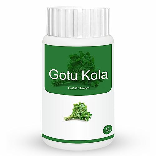 Herb Essential Gotukola 500mg Tablets, Skin Healing - Liver and Kidney Support - 60 Count