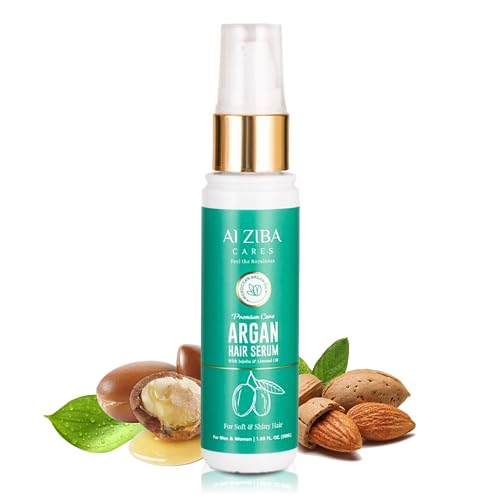 ALZIBA CARES Hair Serum | Hair Serum for Hair Growth | Argan Hair serum Infused with jojoba oil & almond oil | For Men & Women | 50ml