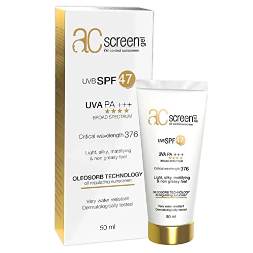 Acscreen Sunscreen For Oily And Acne Skin- Pack of 01 (UVB SPF 47) UVA PA +++