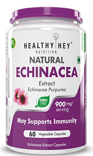 HealthyHey Nutrition Echinacea for Immune Health to Support Immune System 60 Veg. Capsules