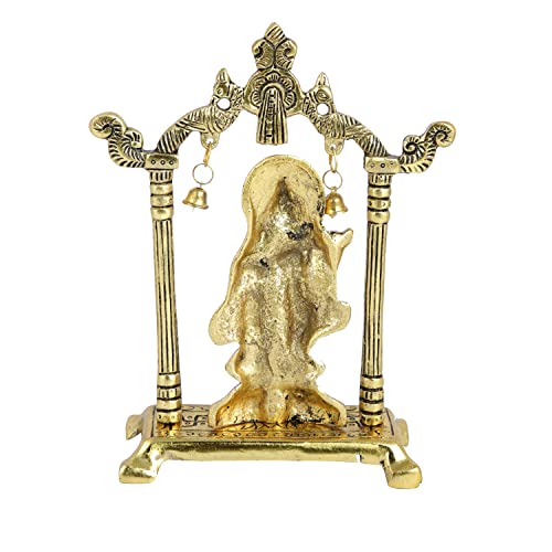 Metal Gold Plated Radha Krishna Idol Sculpture Statue Figurine Decorative Showpiece (Size 7 x 5 Inches) (1 Pieces)