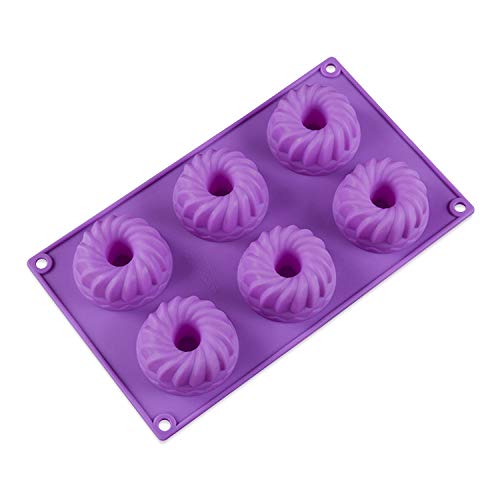 Bakefy® Spiral Mini Heritage bundt Silicone Mold Chocolate Jello Cake Ice Cream Bakeware Pan