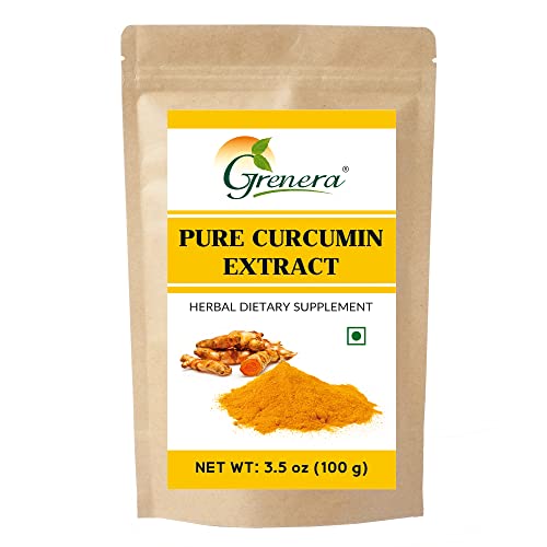 Grenera Pure Curcumin Extract Powder (Superior Turmeric Extract, 95% Curcuminoids) Immune & Joint Support, 100 grams