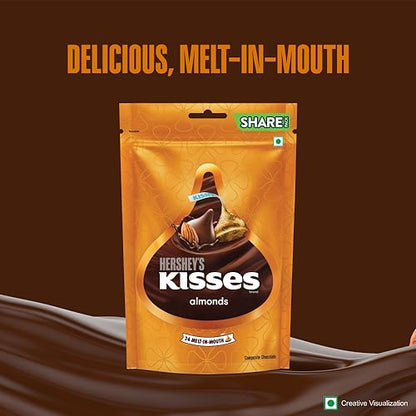 Hershey's KISSES Almonds | Melt-in-mouth Chocolates | Individually wrapped 100.8g