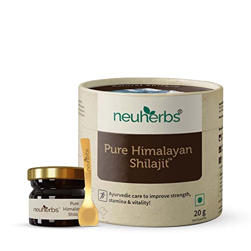 Neuherbs Pure & Original Himalayan Shilajit / Shilajeet Resin 20g - For Endurance, Stamina and strength.
