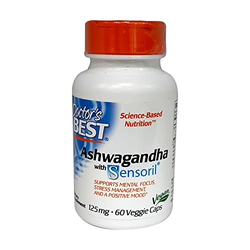 Doctor's Best Ashwagandha Featuring Sensoril, Non-Gmo, Gluten Free, 125 Mg, 60 Veggie Caps