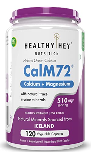 HealthyHey Nutrition 100% Natural Ocean Calcium & Magnesium - 510mg (120 Veg Capsules)