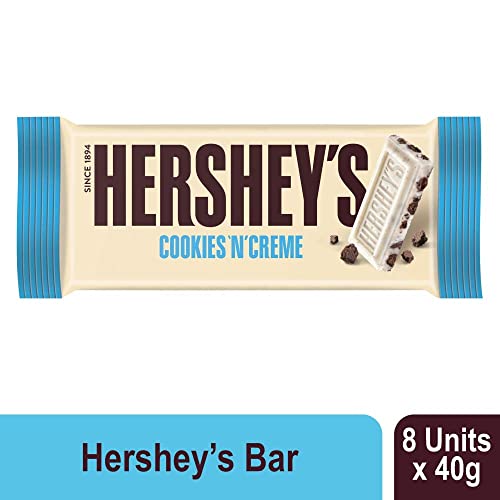 Hershey's Cookies n Creme Chocolate Bar, 40g (Pack Of 8)