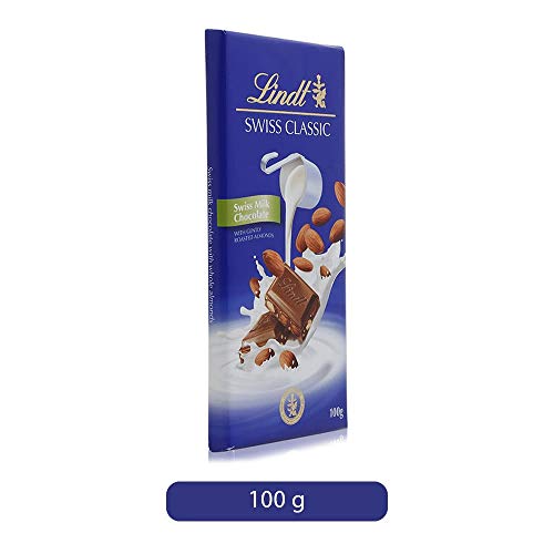 Lindt Swiss Classic Bar Chocolate, Almond, 2 X 100 G