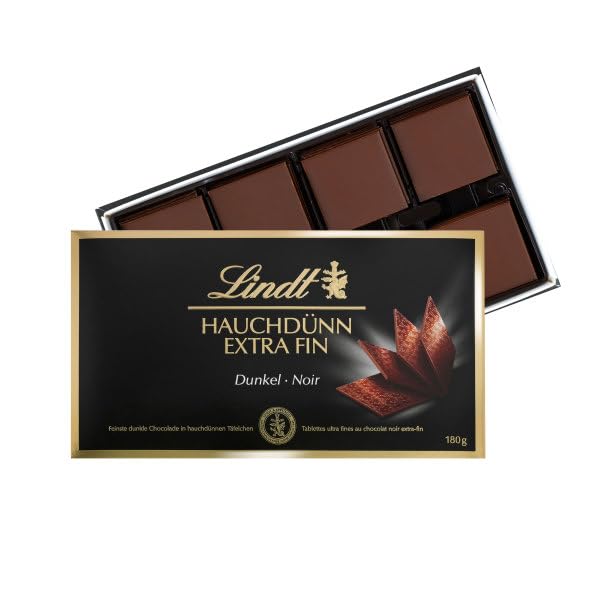 Lindt Extra Fine Swiss Thins Dark Chocolate Box - 180g