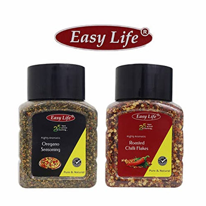 Easy Life Chefs Combo of Oregano Seasoning 230g and Roasted Chilli Flakes 200g
