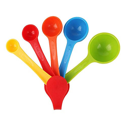 5 Pieces Multicolor Cooking Baking Measuring Spoons (Small Size)