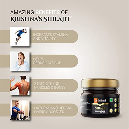 Krishna's pure shilajit/shilajeet -30 g -original resin pack of stamina booster, himalayan sudh shilajit -30 g