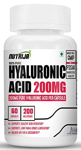 NutriJa Hyaluronic Acid 200mg Double strength | Promotes healthy Skin (120 Capsules)