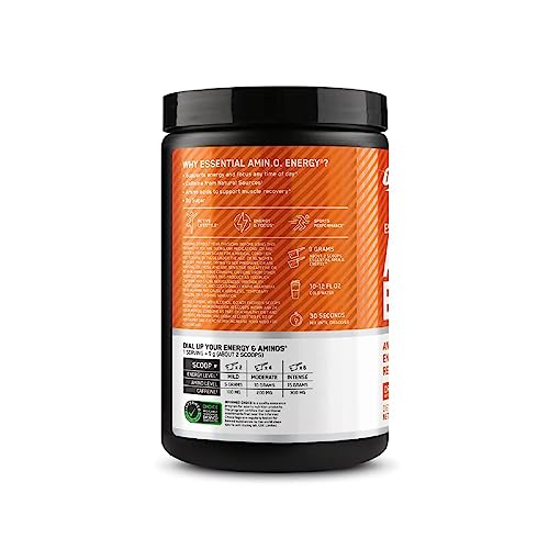 Optimum Nutrition Essential Amino Energy - with BCAA, Amino Acids, Green Tea & Coffee Extract - 30 Servings (Orange Cooler)