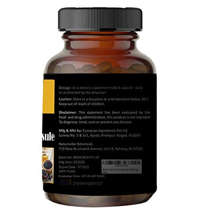 Naturevibe Botanicals Black Seed Oil Capsules - 500mg | 60 Capsules