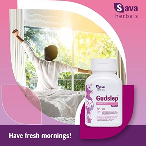 Sava herbals Gudslep, Innovative blend of ayurvedic herbs promotes sleep health, 60 Tablets