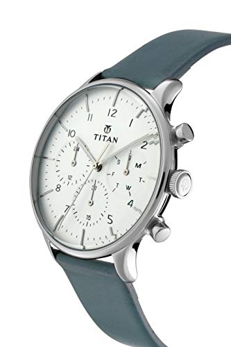 Titan Light Leathers Analog White Dial Men's Watch-90102SL03 / 90102SL03