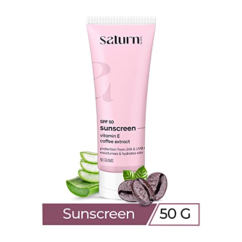 Saturn by GHC SPF 50 PA++ Suncreen | Broad Spectrum UVA & UVB Protection Anti-Pollution | No white cree | Paraben-Free | 100% Vegan (50gm - Pack of 1)