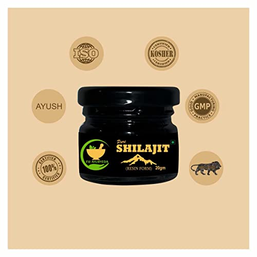 FIJ AYURVEDA Pure Ayurvedic Shilajit/Shilajit Resin (Semi Liquid) | Shudh Shilajit | Supports Strength, Stamina & Energy - 20Gm (Pack of 1)