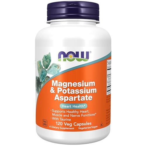 NOW Foods Magnesium and Potassium Aspartate with Taurine, 120 Capsules