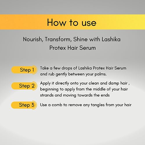 Lashika Nutri Hair Protex Hair Serum with Argan Oil, Vitamin E and Silicon Oil - Helps to Keep Silky, Smooth, Shiny and Strong Hair (50 ml)