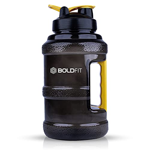 Boldfit Gallon Water Bottle 2.5 Litre for Gym & Sports, Bottles for Men & Women, 2.5 Litre Gym Water Bottle (Plastic, Black Yellow)