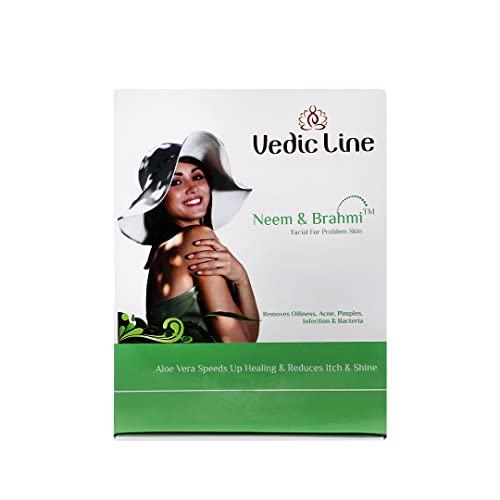 Vedicline Neem & Brahmi Facial Kit, For Reduce Dark Spots, Acne with Aloe Vera, Embellica & Vitamin C, 620ml