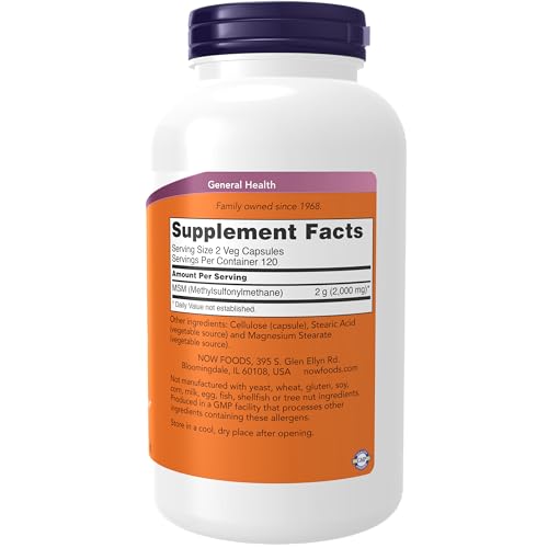 Now Foods, MSM, 1000 mg, 240 Veg Capsules