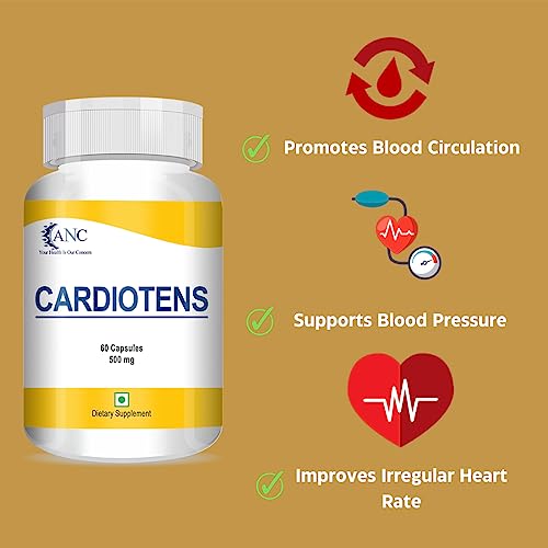 ANC CARDIOTENS with Arjuna Extract & Moringa Extract Heart Health Supplement Veg (60 Capsules) for Men & Women -Pack of 1