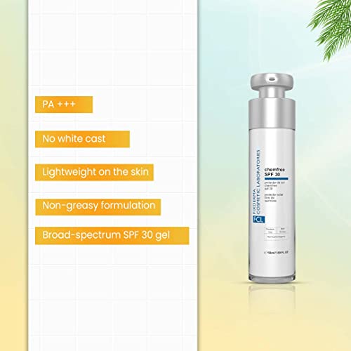 FIXDERMA Chemfree SPF 30 Sunscreen | Sunscreen for Body & Face | Moisturizer for Acne Prone Skin | S SPF 30 | Non-Comedogenic & Water Resistant - 50ml