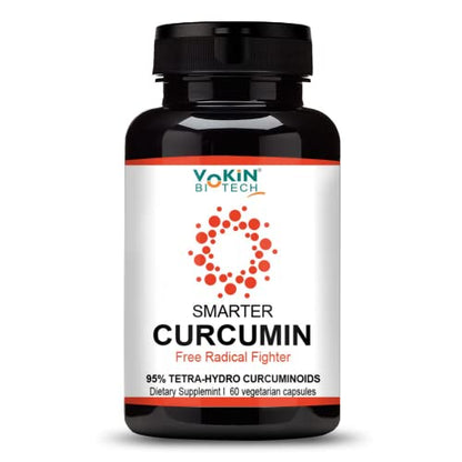 Vokin Biotech Organic Smarter Turmeric Curcumin Extract 95% Piperine For Skin, Bone, and Joint Health 60 Capsules