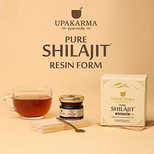 UPAKARMA Ayurveda Pure and Natural Shilajit/Shilajeet Resin Form 15g For Strength, Stamina, Endurance and Power- Pack of 2