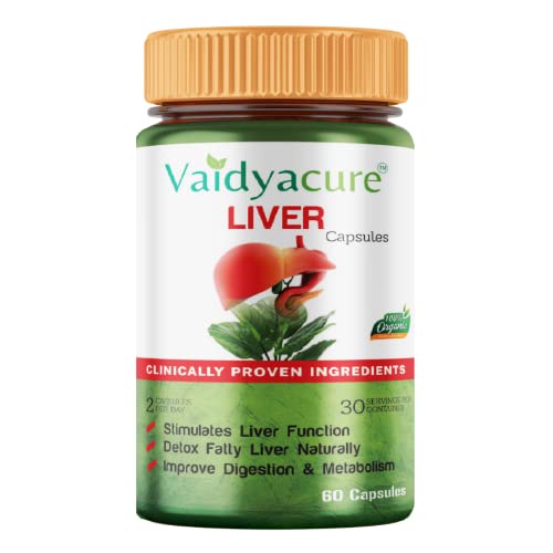 Vaidyacure's Liver Detox Milk Thistle Capsules - Ayurvedic Medicine for Fatty Liver, Liver Detox Miln and Protection Against Fatty Liver (60 Capsules)