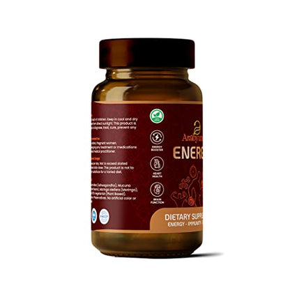 Ambyune Energy Capsules - For Men & Women - Helps manage stress, Increases mental alertness, Improves physical performance. All Natural ingredients.