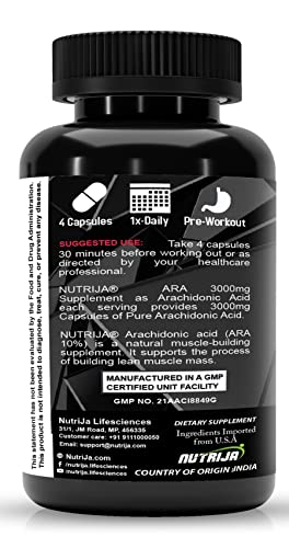 NutriJa Arachidonic Acid (ARA) Supplement 3000mg (120 Capsules)